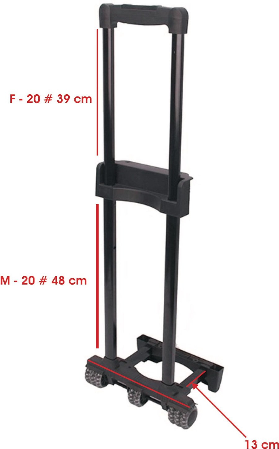 Metal Hardware Telescopic Handle Luggage Parts Trolley for Soft Bag Set