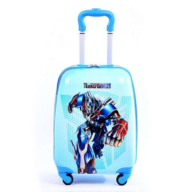 Whole sale 16 inch cute kids hard shell trolley luggage with colorful cartoon pattern